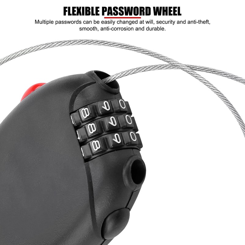EVTSCAN Compact Anti Theft Bike Cable Lock, with 2 ft