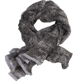 LOOGU Tactical Camo Scarf Military Sniper Veil Double-Sided Camouflage Netting for Hunting Photography Airsoft Desert Woodland Tear-Resistant Polyester Ghillie Accessory (ACU)