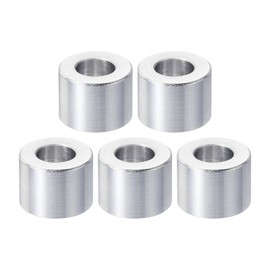 PATIKIL M10 Aluminum Spacers, 5 Pcs Metal Spacer Aluminum 10.5mm ID x 20mm OD x 15mm L Aluminum Spacer Screw Standoff Round for 3/8" M10 Screw Bolts