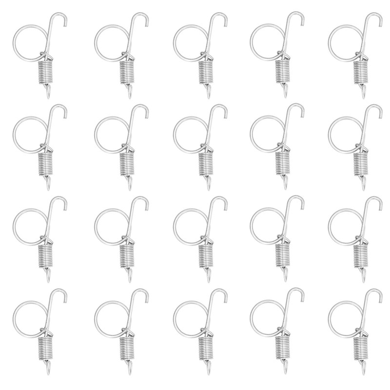 Haofy Pack of 20 Multifunctional Cage Door Spring Hooks Metal