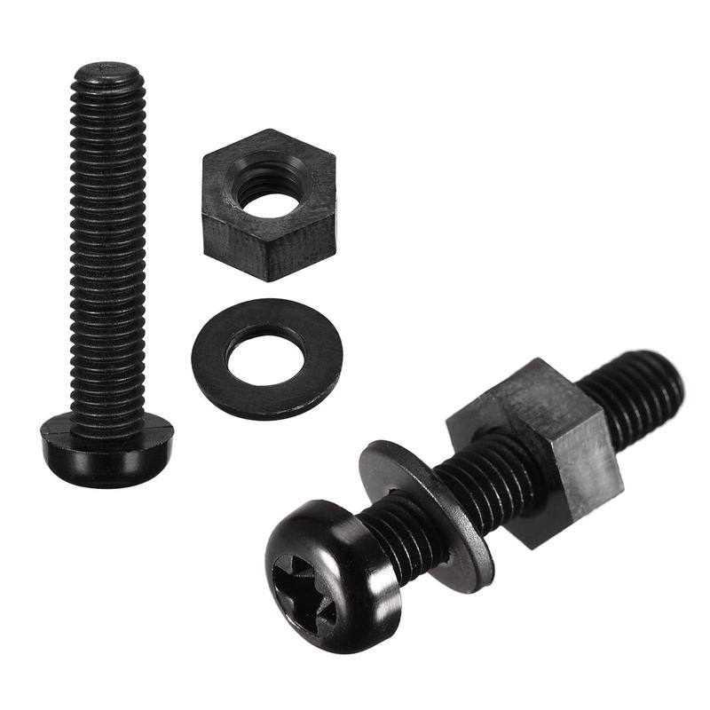 TOP-VIGOR 20Pcs M5x25mm Nylon Screw Nut Washer Assortment Kit, Round
