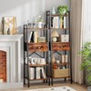 Furologee 5 Tier Ladder Shelf with Drawer, Tall Bookshelf Storage