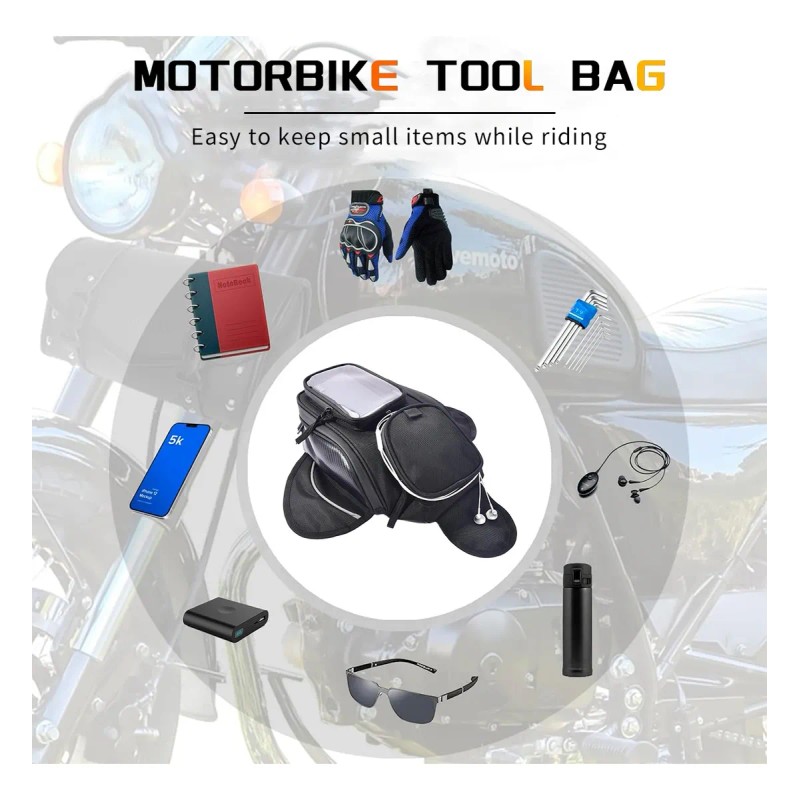 Bolsa De Depósito Mochila Para Moto Con Tanque Imanes Correa