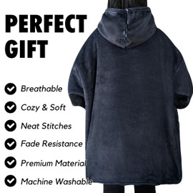 Huglanket Nini Gifts for Grandma, for Mother's Day, Wearable Blanket Hoodie, Oversized Hooded Blanket, Cozy, Warm, One Size - Call Me