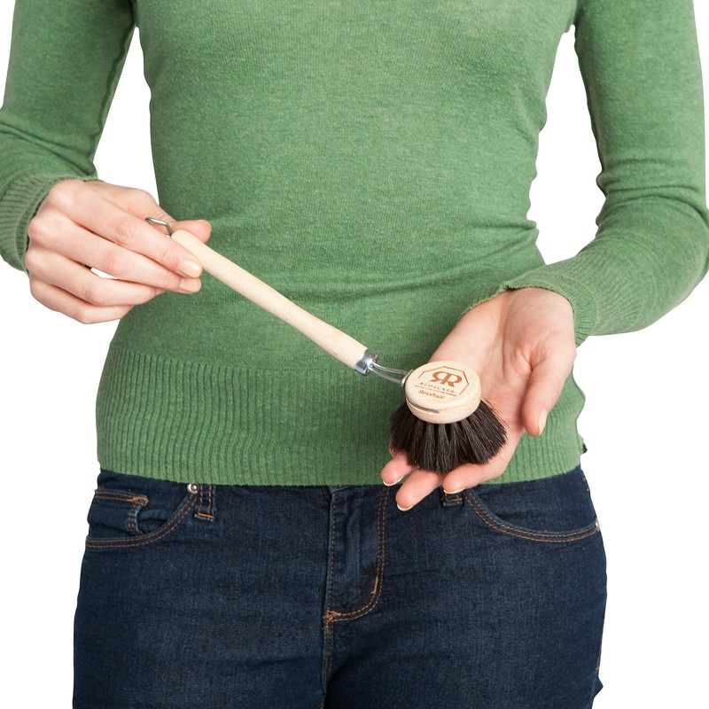 REDECKER German-Made Horse Hair Dish Brush, Soft All-Purpose Scrubber for