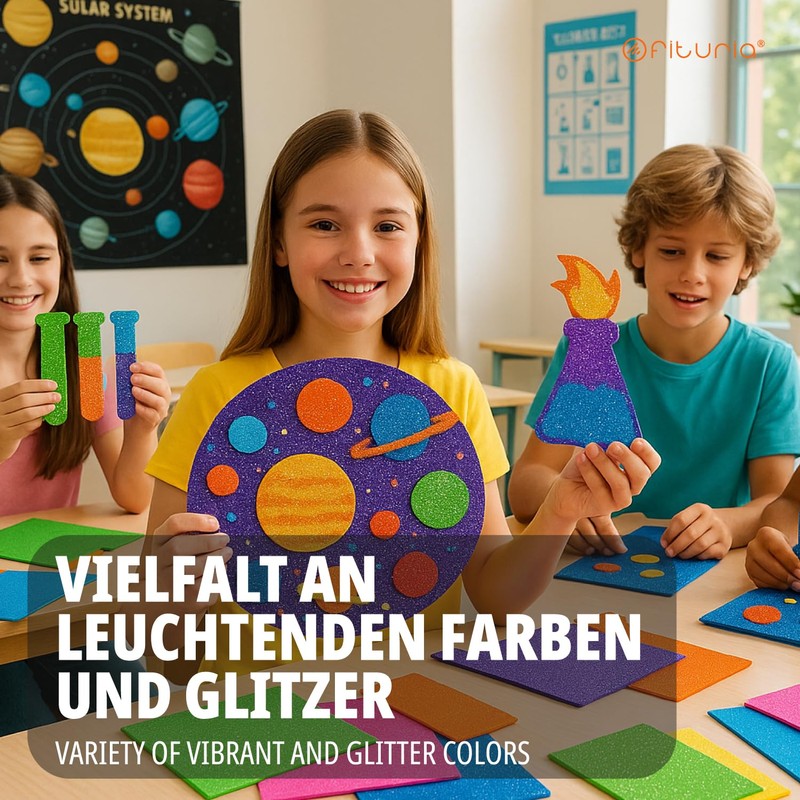 OFITURIA 40 Sheets Foam Rubber Set, Colourful Colours, Format 20