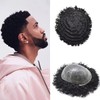 Afro Mens Toupee Curly Hairpieces for Black Men 0.1mm Full