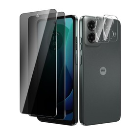 BIESHKJ 2 Pack For Moto G 5G 2024 Privacy Screen Protector + 2 Pack Camera Lens Protector, 9H Hardness Anti-Spy Tempered Glass, Scratch-Resistant (Moto G 5G 2024)