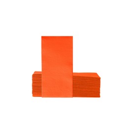 VelaHub Soft Point 50 Napkins, 1/8 Fold, High-Quality Disposable Napkins, 39 x 38 cm, Orange
