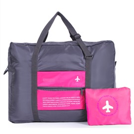 INVODA Travel Bag Foldable Duffle Bag for Women and Men Lightweight Luggage Bag Personal Item Bag for Airlines Weekender Carry on Bag Tote Overnight Bag (Pink)