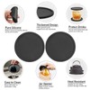 2 Pack Silicone Coasters for Drinks, Round Black Coasters with