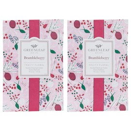 Greenleaf BRAMBLEBERRY 2 pack of Large Scented Sachet Bag, Drawer Fragrance Wardrobe Air Room Freshener with Wild Berries, Pear, Pineapple, Damask Rose, Cashmere Wood, Amber, Musk, Candy Floss