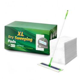 SUZZYVINE XL Dry Pads Refill - Dry Sweeping Cloths Refillsor for Floor Mopping and Cleaning,9.8"x17" Extra Thick and Large,80 Counts ﻿
