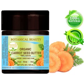 ORGANIC CARROT SEED OIL – BUTTER RAW. 100% Natural/VIRGIN/UNREFINED. 4 Fl oz - 120 ml. For Skin, Hair, Lip and Nail Care.