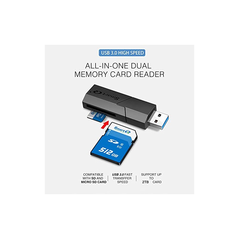 SmartQ C307 Lector de Tarjetas portátil USB 3.0 para SD,
