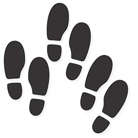 Decooo.be Wall Sticker 6 Footprints (Shoe Tracks) Black Sticker