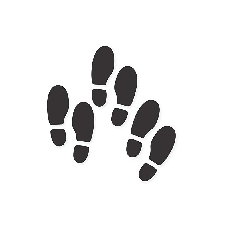 Decooo.be Wall Sticker 6 Footprints (Shoe Tracks) Black Sticker