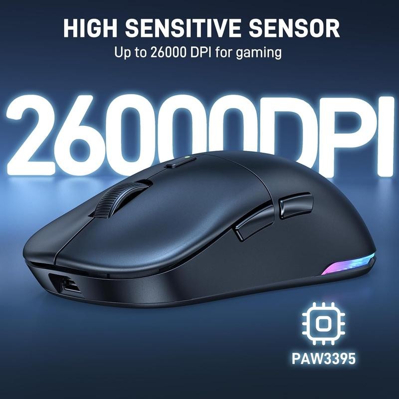 Wireless Gaming Mouse 26000 DPI with RGB Backlit 70 Hours