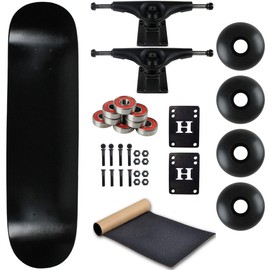 Moose Complete Skateboard Dip Black 7.5" with Black Trucks and Black Wheels