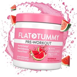 Flat Tummy Polvo Preentrenamiento Para Mujeres Energía, Resistencia Y Refuerzo Muscular Con 3 G De Creatina, 1,6 G De Beta-Alanina Y Electrolitos.... 