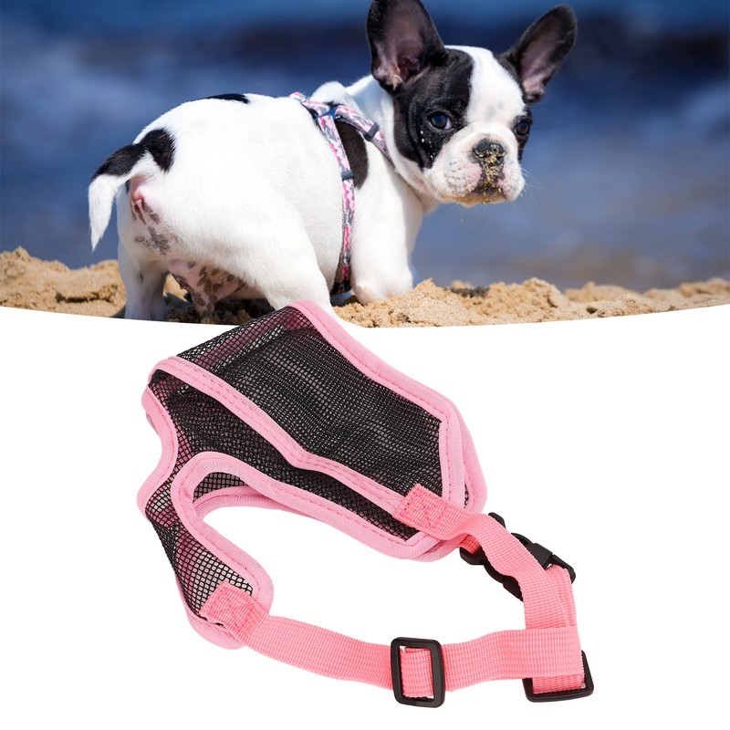 Short Snout Dog Muzzle Adjustable Breathable Prevent Biting Chewing Dog