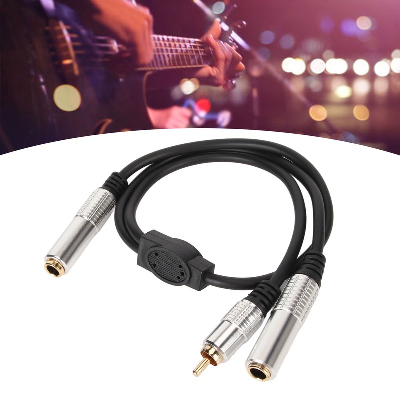 6.35mm Female to 6.35mm Female RCA Cable Gold Plated Sound