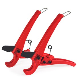 2Pcs PVC Pipe Cutter Cuts up to 1"-1/4", Steel Blade PEX Cutter, Plastic Pipe Cutter Tool, Rubber Hose Tube Cutter for CPVC ABS PE PPR PP Hoses Home Plumbing Repairs (1)