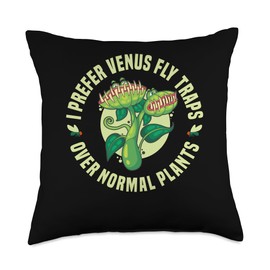 Venus Fly Trao Food Terrarium Seeds Plants Live Venus Fly Throw Pillow