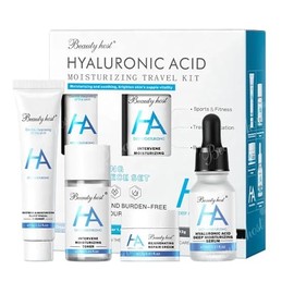 HochoLii 4-teiliges feuchtigkeitsspendendes Hautpflege-Set mit Hyaluronsäure - Gesichtsreiniger, erfrischendes Gesichtswasser, pflegendes Serum und Feuchtigkeitscreme