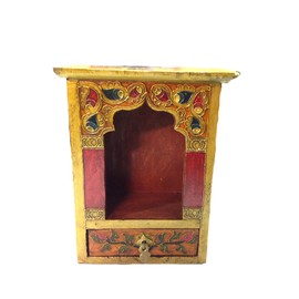 Gamital Altar Table Altar with Wooden Drawer Handmade Antique Style 16.5 x 22 x 14 cm