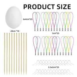 Easter Eggs for Painting and Hanging, Pack of 25 Easter Eggs, Plastic Eggs, Plastic Eggs, Plastic Eggs for Crafts and Decorating at Easter Set