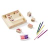Melissa & Doug Friendship Wooden Stamps for Kids, Colouring Sets