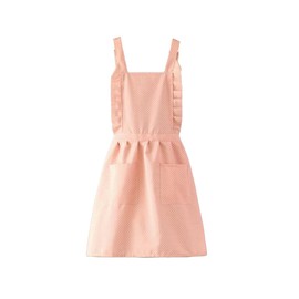 Goodspoon Cute Maid Apron Kitchen Stylish H-Shaped Simple Pocket Home Plain Gift, Pink