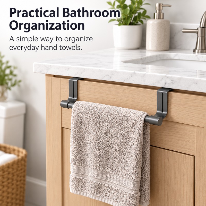Over Cabinet Towel Bar for Kitchen and Bathroom – 9.06