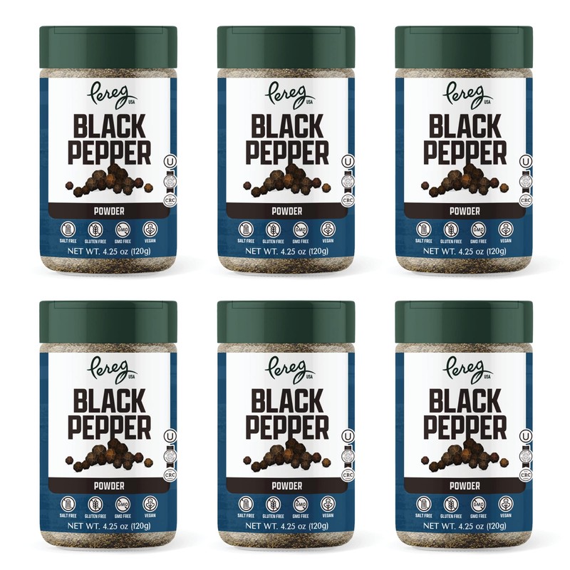 Pereg Fine Black Pepper Powder - (4.2 Oz x 6