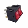 Double Rocker Switch Black 20 x 22 mm Red Rocker