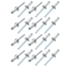 sourcing map Aluminum/Steel Open End Blind Rivets 6 mm x 16 mm Pack of 20