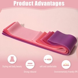 Fitnessbänder 5er-Set, Widerstandsbänder mit 5 Widerstandsstufen, Fitnessband mit Tragetasche & Übungsanleitung, Gymnastikband für Rumpfübungen, Physiotherapie, Pilates, Heimtraining und Reha