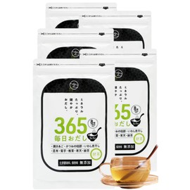 Drinkable Soup Stock Powder, 365 Daily Dashi, Set of 5, Green Tea, Made in Japan, 100% Natural, Additive-Free, Salt Free, Bonito, Boiled Sardine, Kelp, Green Tea, Grilled Jaw, Shiitake Mushrooms,