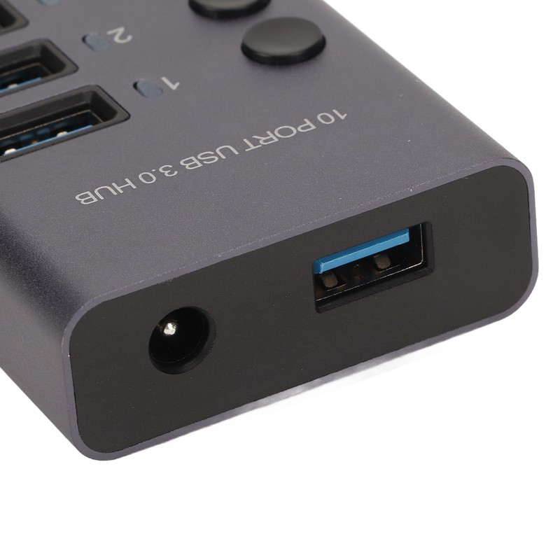 10 Port USB3.0 Hub Splitter Independent Power Supply Charging Data