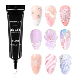 TOMICCA 3D Nail Gel Clear Sculpture Gel 15g Nail Art Sculpting for 3D Modeling Design Sculpting Beginners DIY Manicure Salon at Home