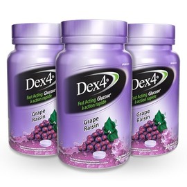Dex4 Glucose Tablets, Grape, 50 Count Bottle, Each Tablet Contains 4g of Carbs