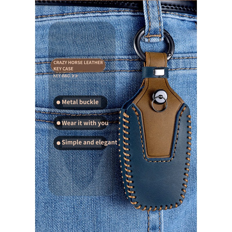 ontto Leather Car Key fob Cover fit for Toyota Auris