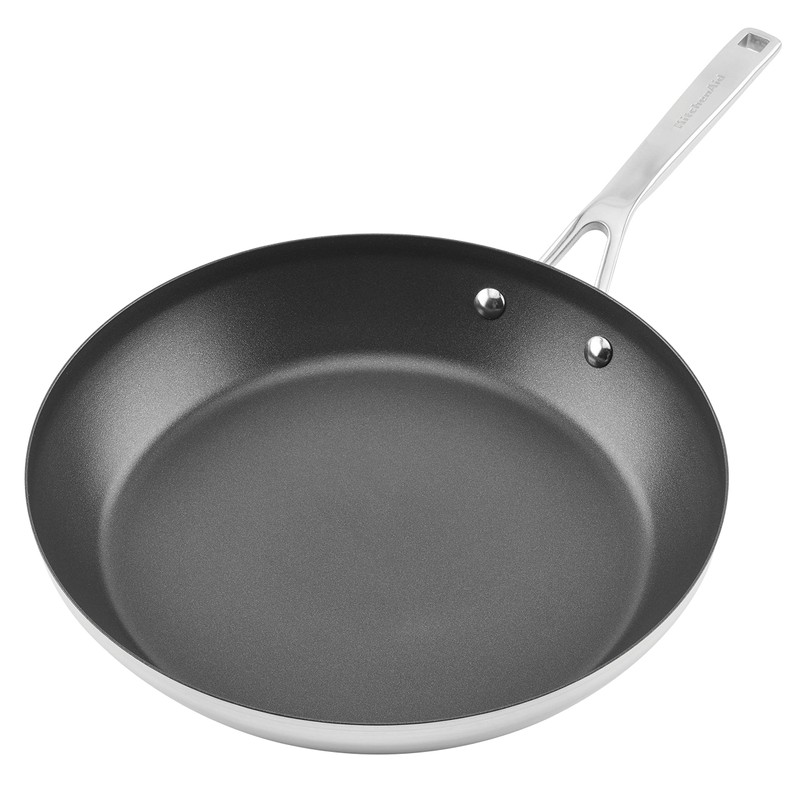 KitchenAid 71010 3-Ply Base Brushed Stainless Steel Nonstick Frying Pan/Fry