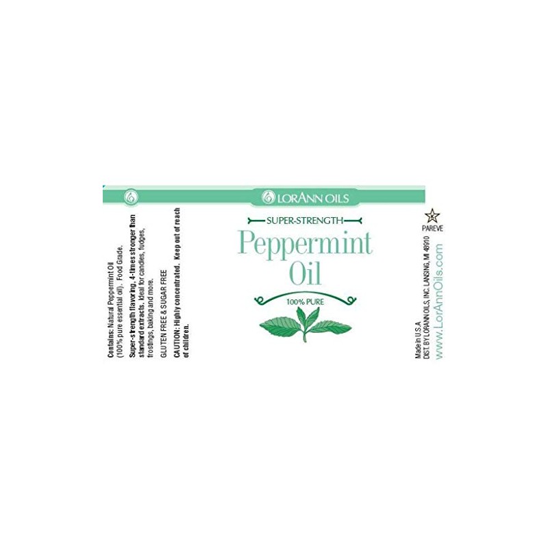 LorAnn Peppermint Oil (100% Pure Food Grade), 1/3 ounce Dropper