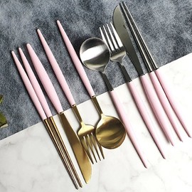 (All-round) Mont Blanc Eiffel/Bijou Gold 4-Piece Dinner Set (Chopstick Rests Included) / (올라운드)몽블랑 에펠비쥬 골드 디너4종 세트(수저받침포함)
