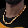 LuxLife 10mm Gold Plated Stainless Steel Cuban Link Chain Necklace