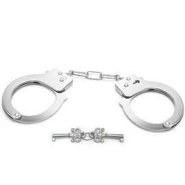 Metal Handcuffs with Keys for Cosplay Police, silver Handcuffs Prop Dress Ball Party Cosplay for Kids