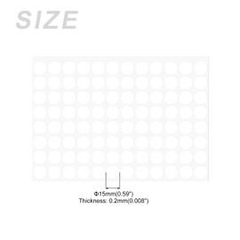 METALLIXITY Screw Hole Cover Stickers (15mm Dia) 96Pcs in 1 Sheet, PVC Shelf Peg Sealing Cap Waterproof - for Cupboard Closet Furniture, White