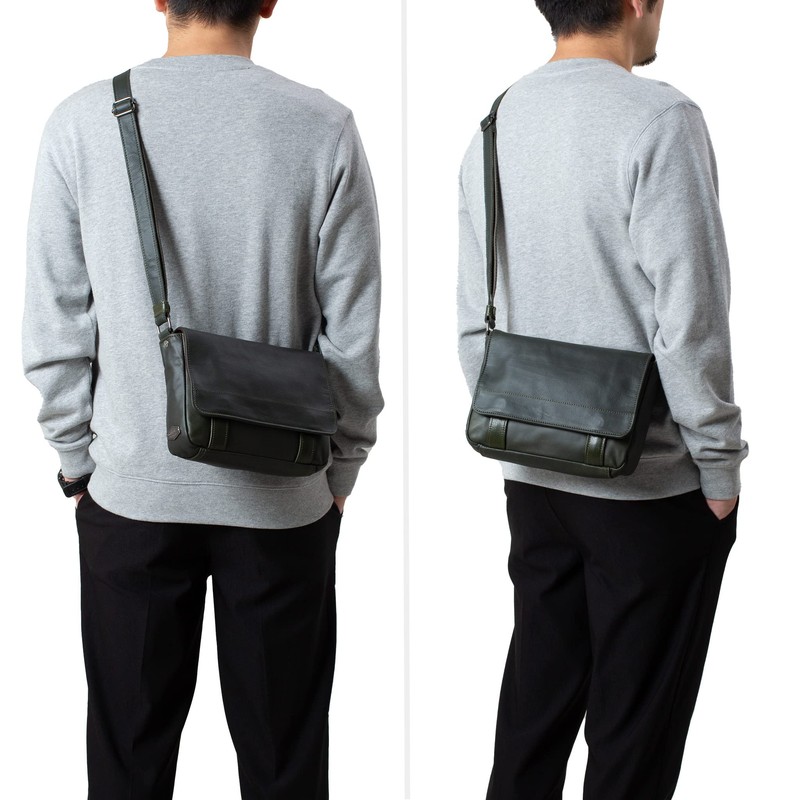 Doubles VWE-1919 Genuine Leather Shoulder Bag, Men's, Small Size A5,